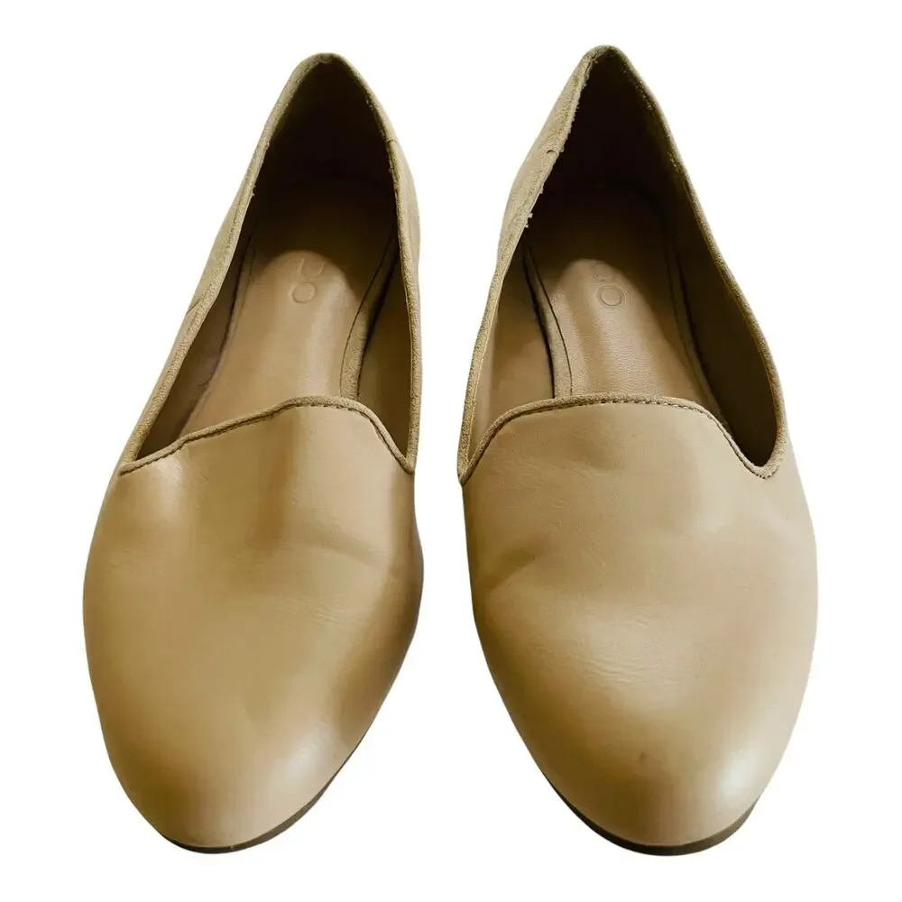Aldo Cream Round Toe Flat Loafers Shoe 6